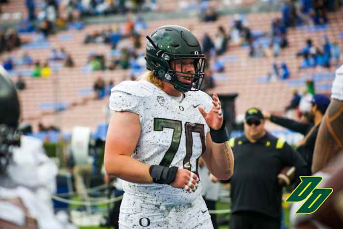 Dawson Jaramillo in Oregon's game against UCLA.